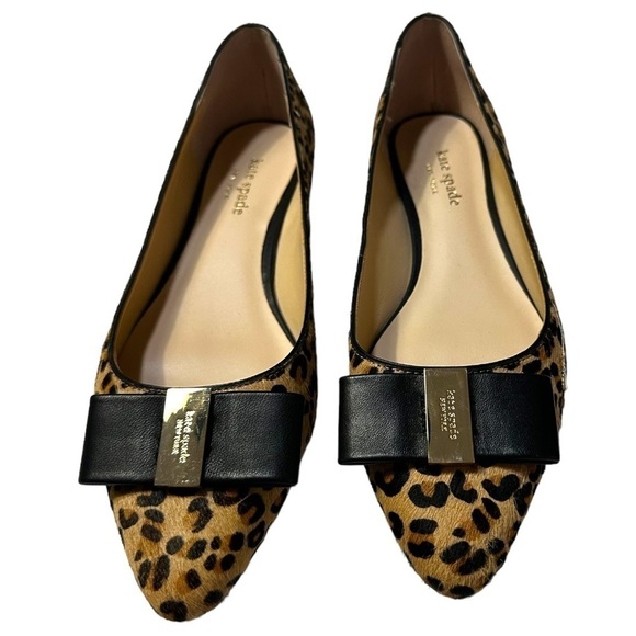 Kate Spade ♠️ Norah Calf Hair Leopard Print Flats Size 8 1/2 - Picture 2 of 7